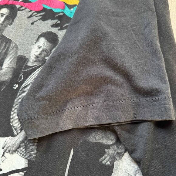 Vintage 80s 1989 New Kids On The Block NKOTB Tour Pop Rock Band Black T-Shirt M - Picture 5 of 9